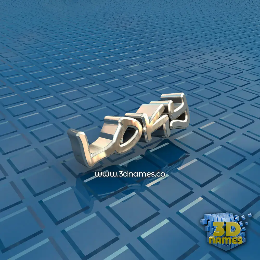 loky in Blue Bling style - 3D name wallpaper