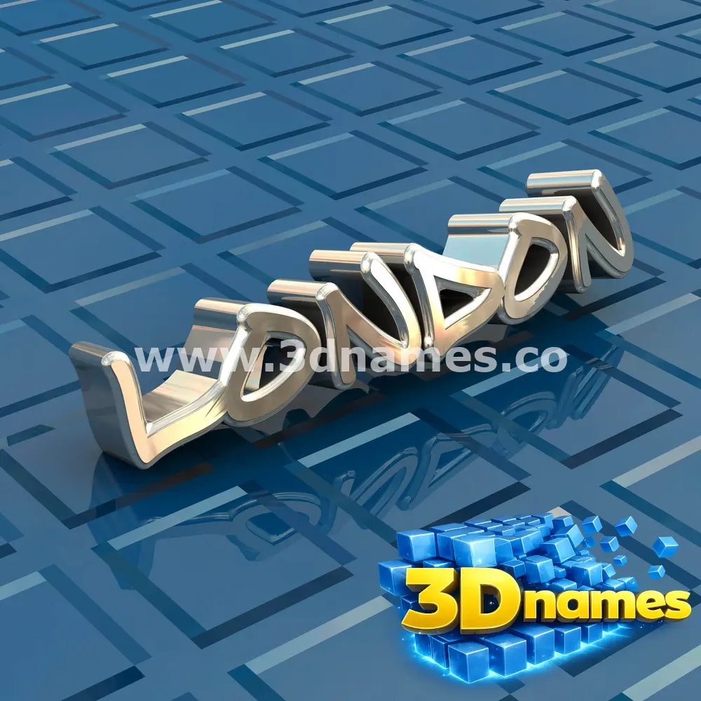 london in Blue Bling style - 3D name wallpaper