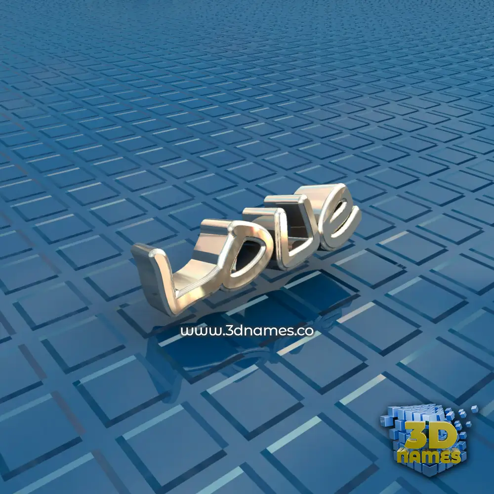 loue in Blue Bling style - 3D name wallpaper