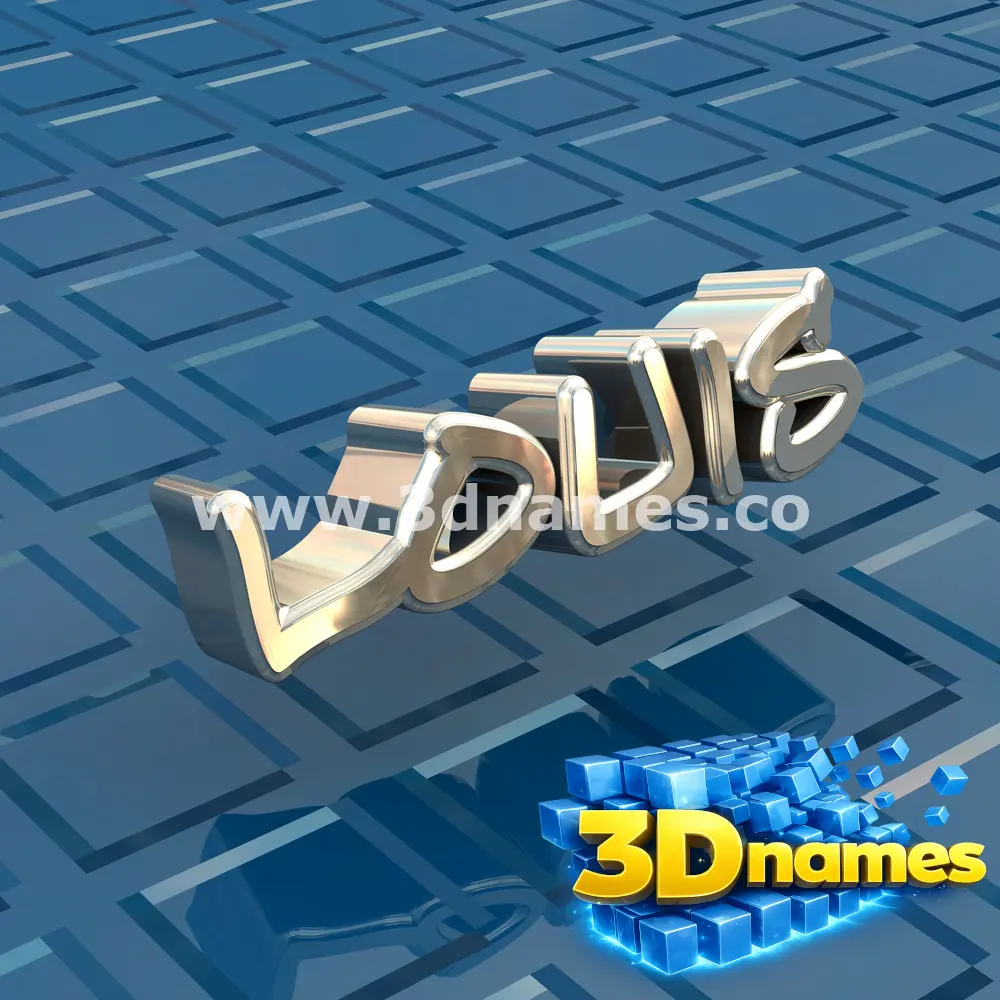 louis in Blue Bling style - 3D name wallpaper