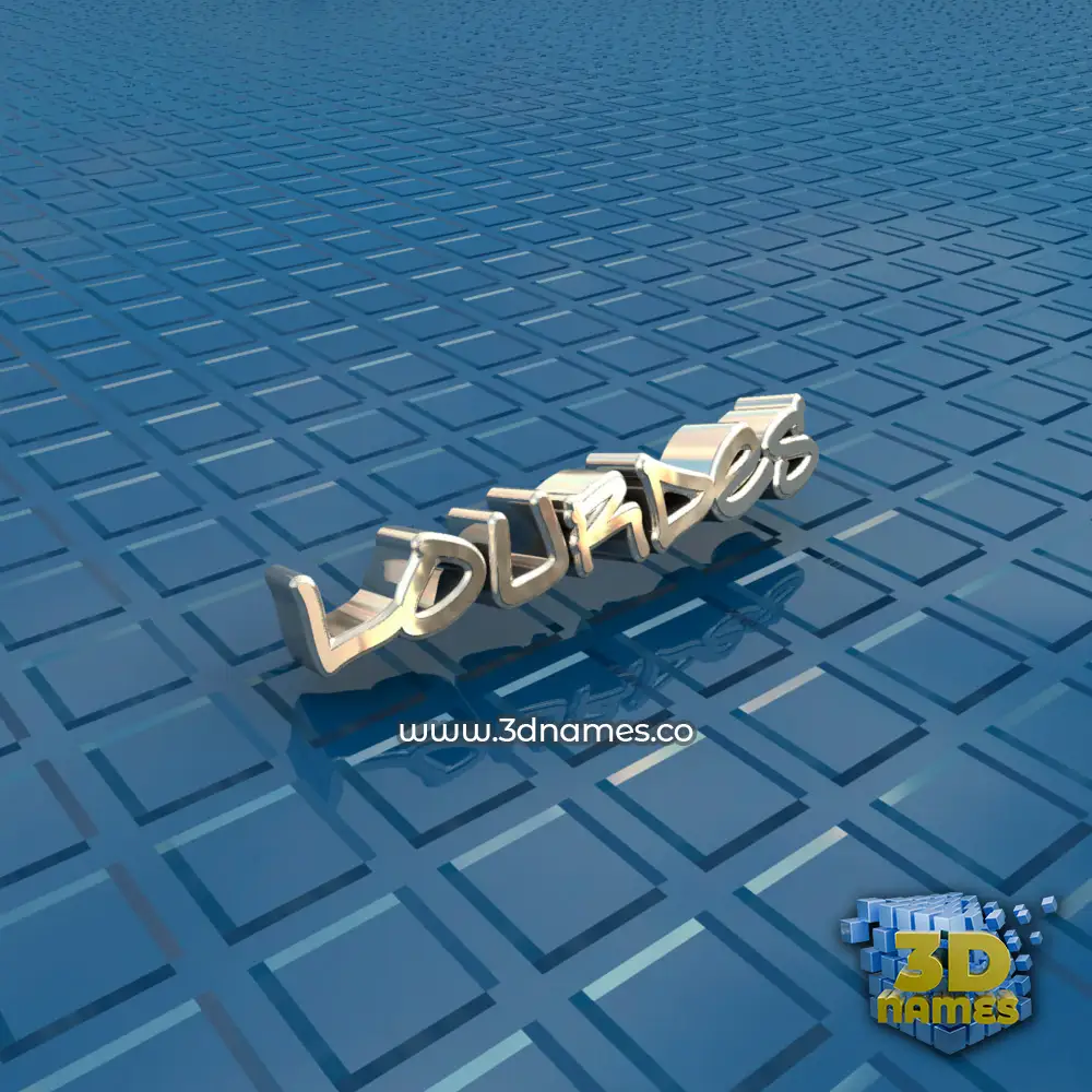 lourdes in Blue Bling style - 3D name wallpaper