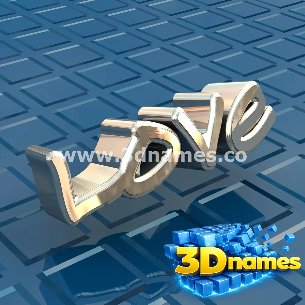 love in Blue Bling style - 3D name wallpaper