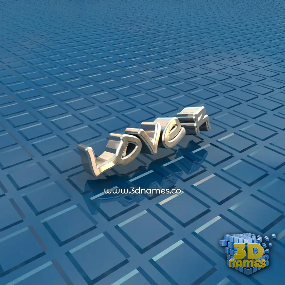 love r in Blue Bling style - 3D name wallpaper