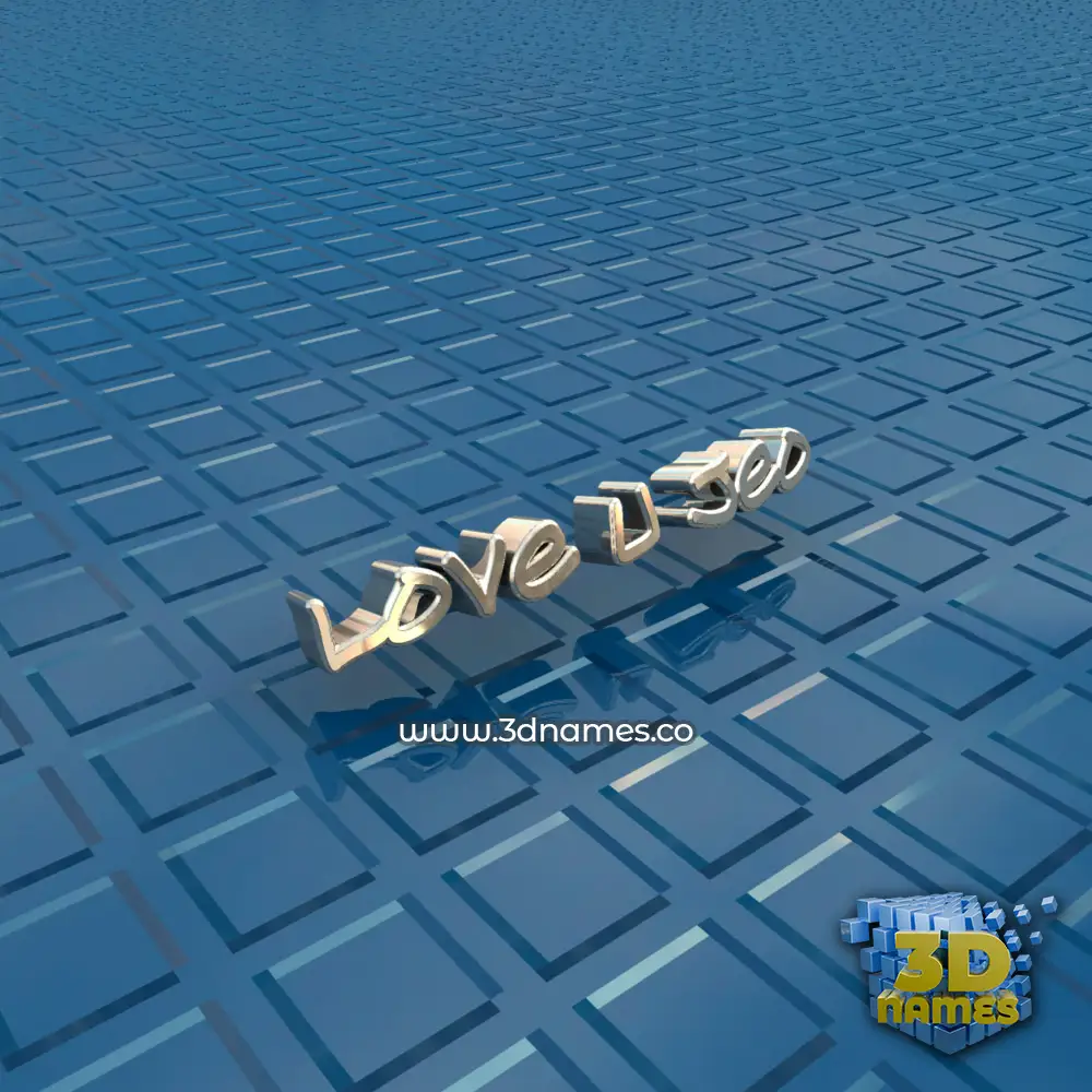 love u jeo in Blue Bling style - 3D name wallpaper