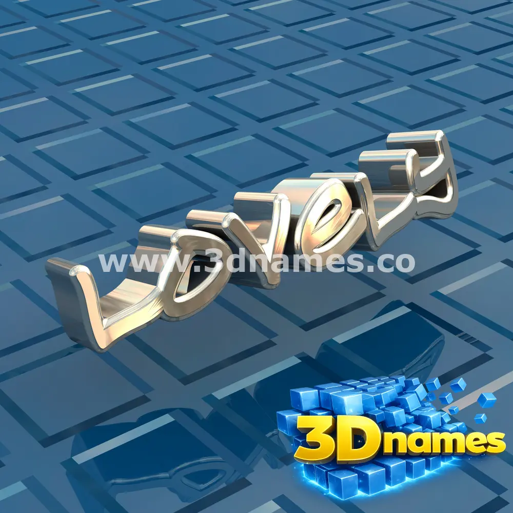 lovely in Blue Bling style - 3D name wallpaper