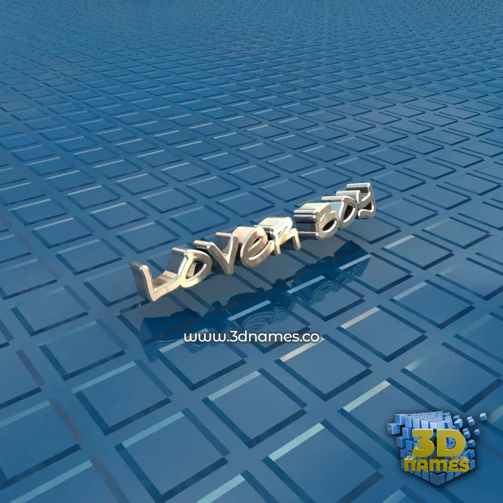 lover boy in Blue Bling style - 3D name wallpaper