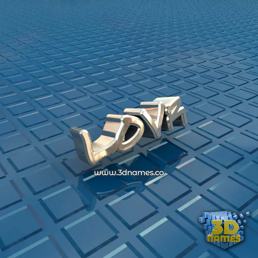 lovr in Blue Bling style - 3D name wallpaper