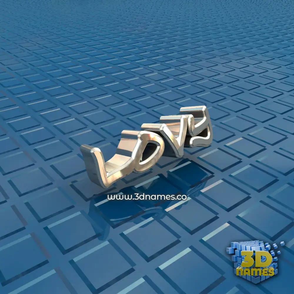 lovy in Blue Bling style - 3D name wallpaper