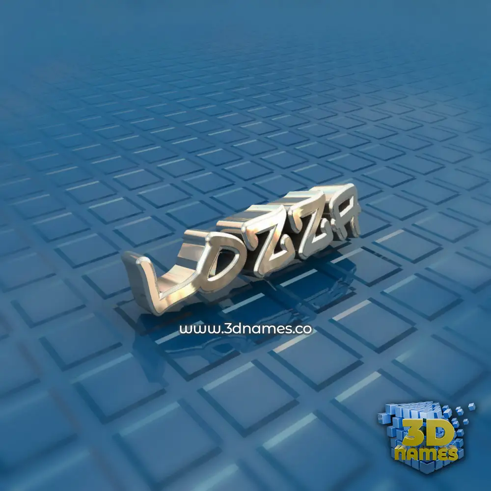 lozza in Blue Bling style - 3D name wallpaper