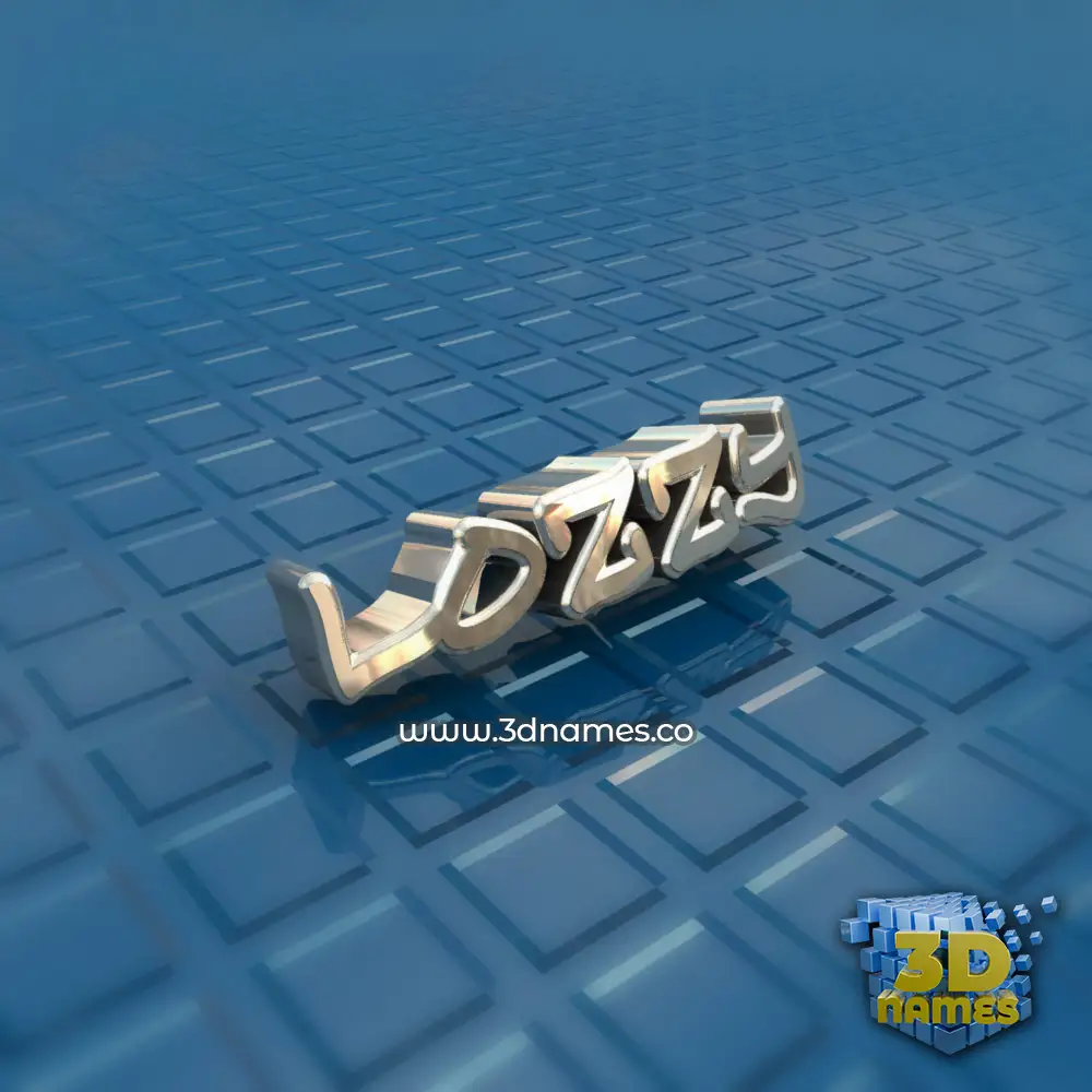 lozzy in Blue Bling style - 3D name wallpaper