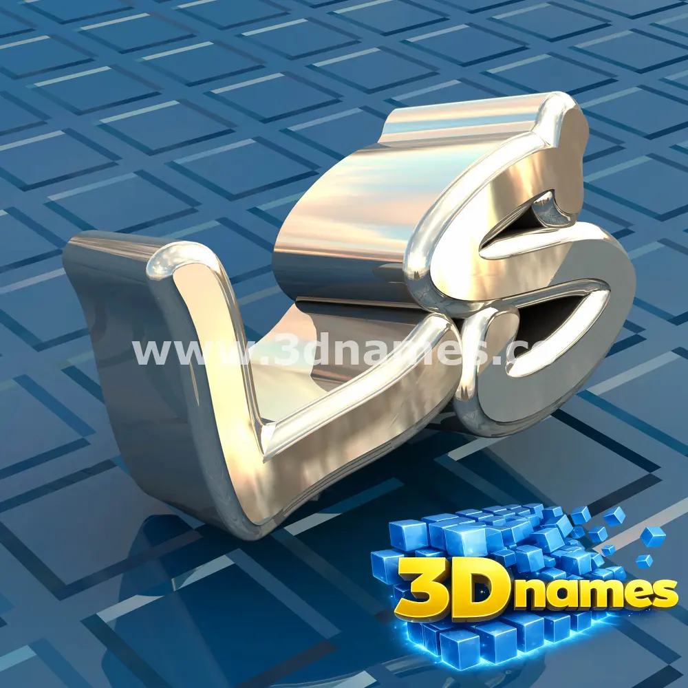 ls in Blue Bling style - 3D name wallpaper