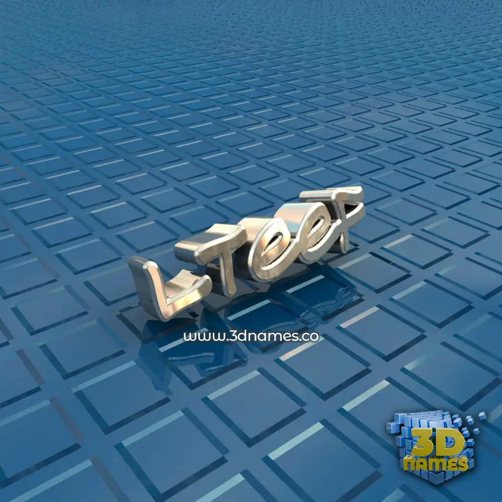 lteef in Blue Bling style - 3D name wallpaper