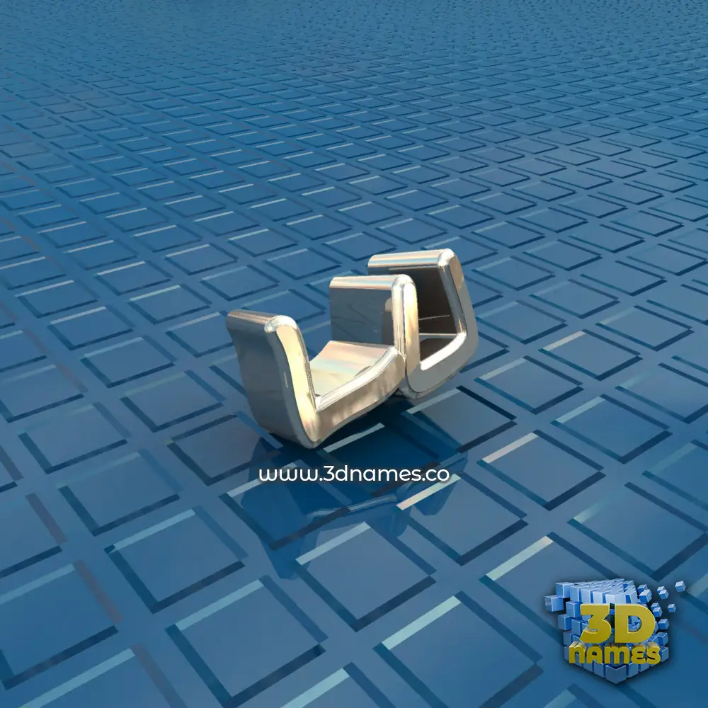 lu in Blue Bling style - 3D name wallpaper