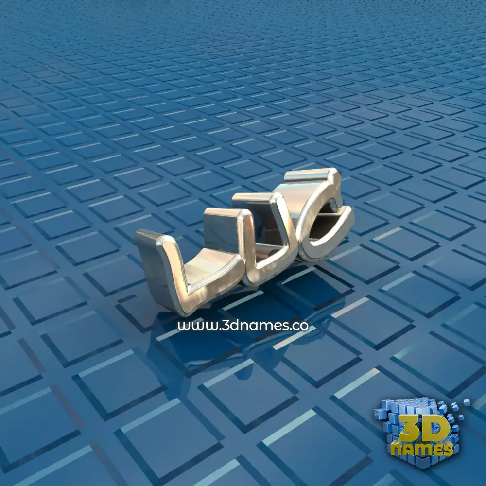 luc in Blue Bling style - 3D name wallpaper