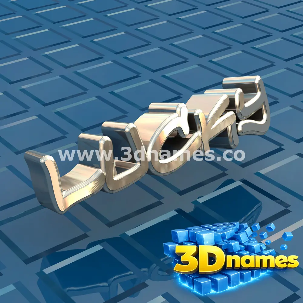 lucky in Blue Bling style - 3D name wallpaper