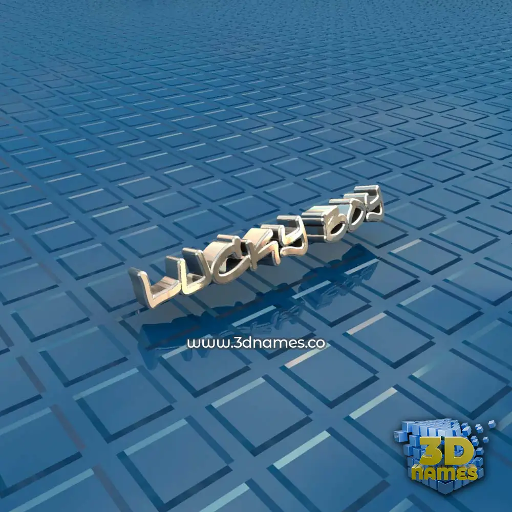 lucky boy in Blue Bling style - 3D name wallpaper