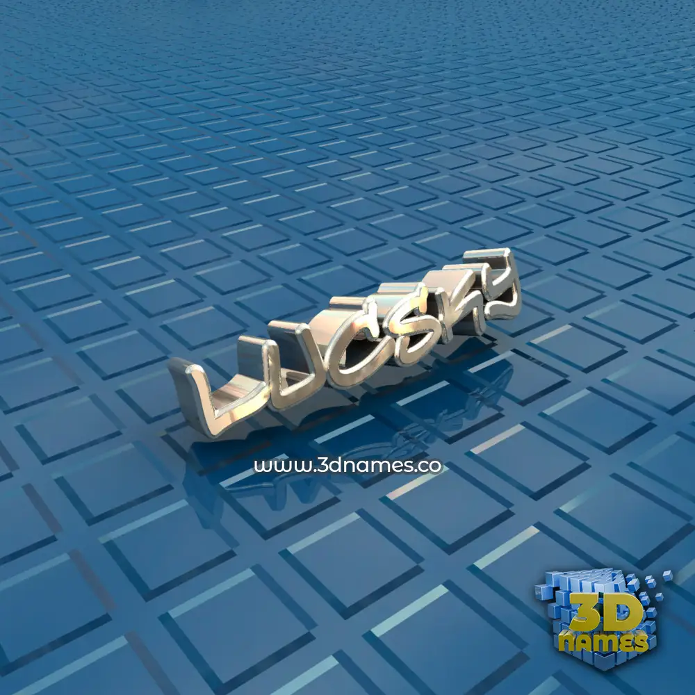 lucsky in Blue Bling style - 3D name wallpaper