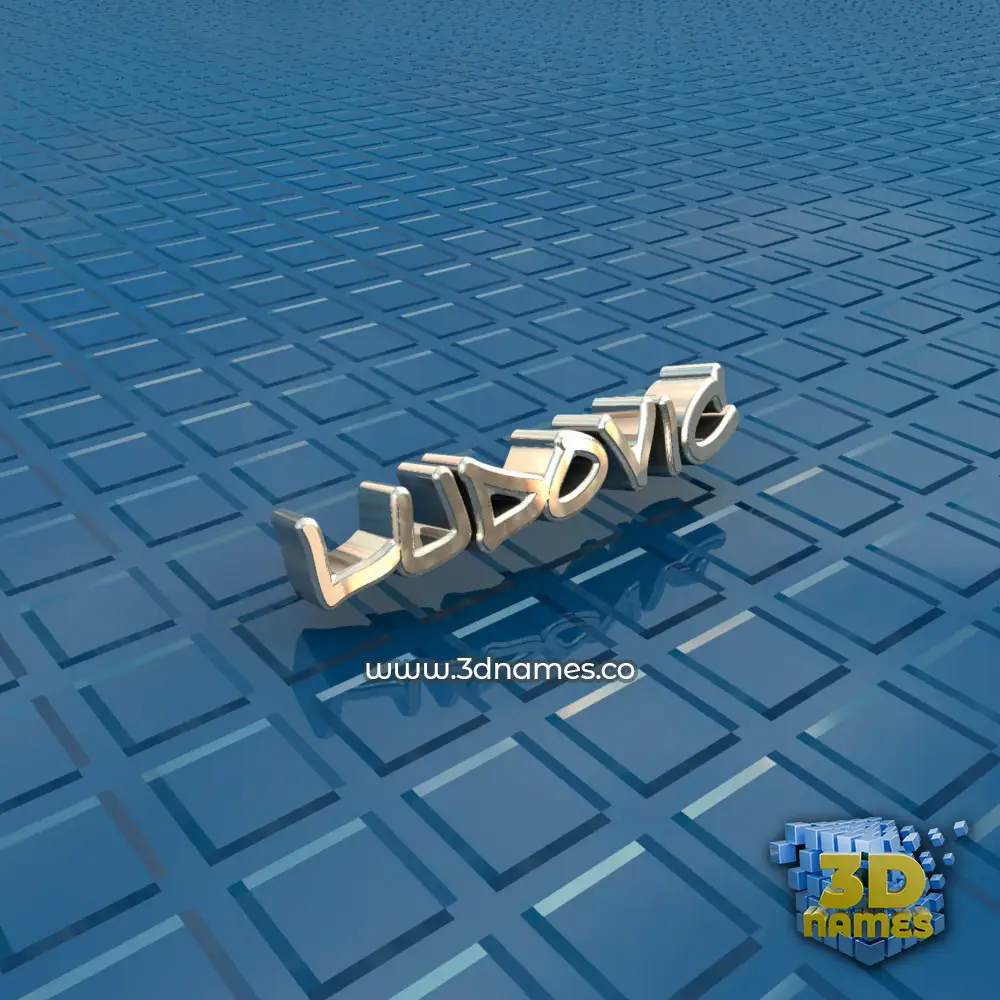 ludovic in Blue Bling style - 3D name wallpaper
