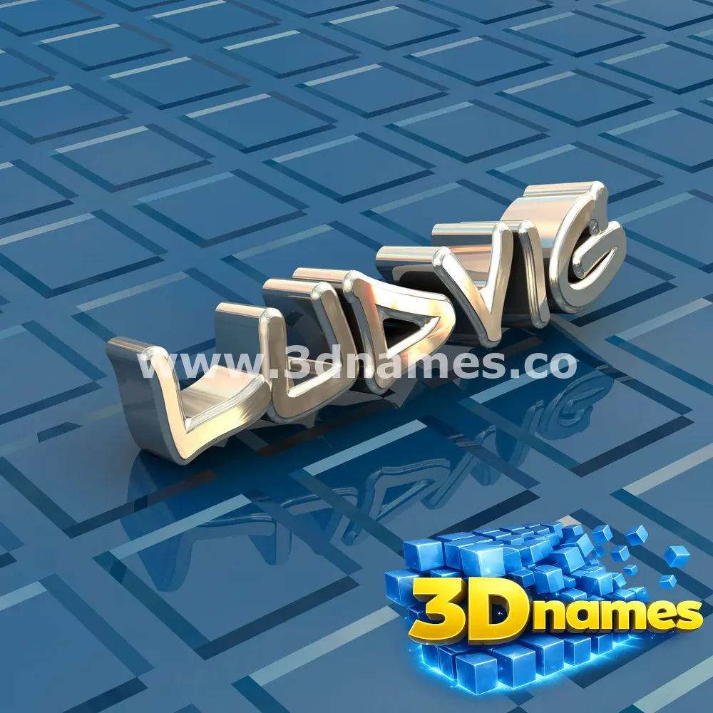ludvig in Blue Bling style - 3D name wallpaper
