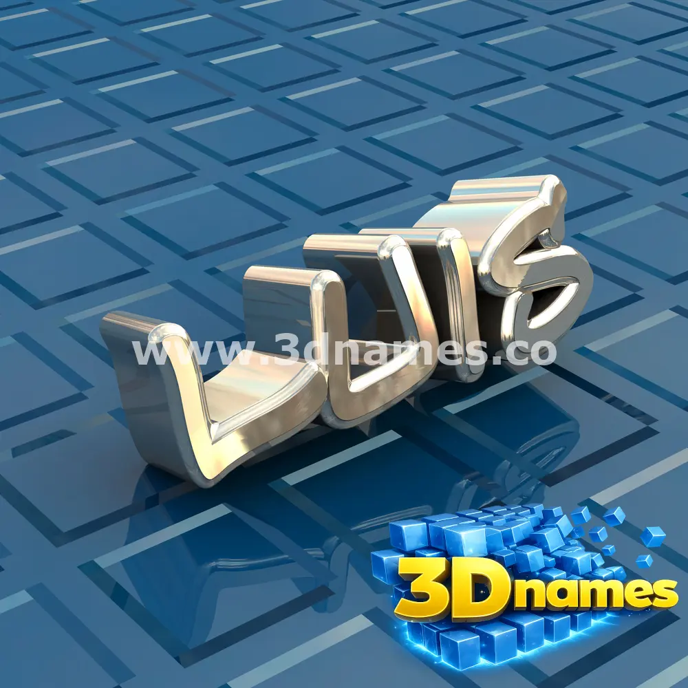 luis in Blue Bling style - 3D name wallpaper