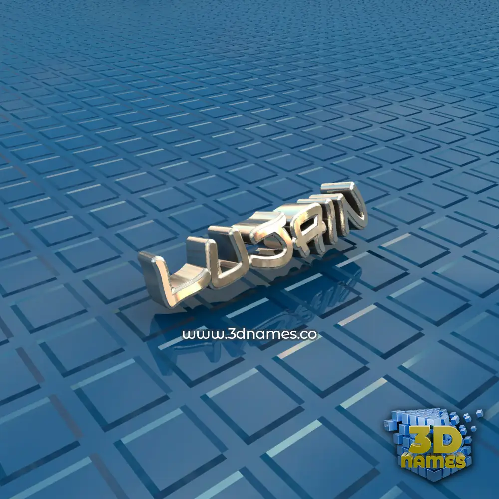 lujain in Blue Bling style - 3D name wallpaper
