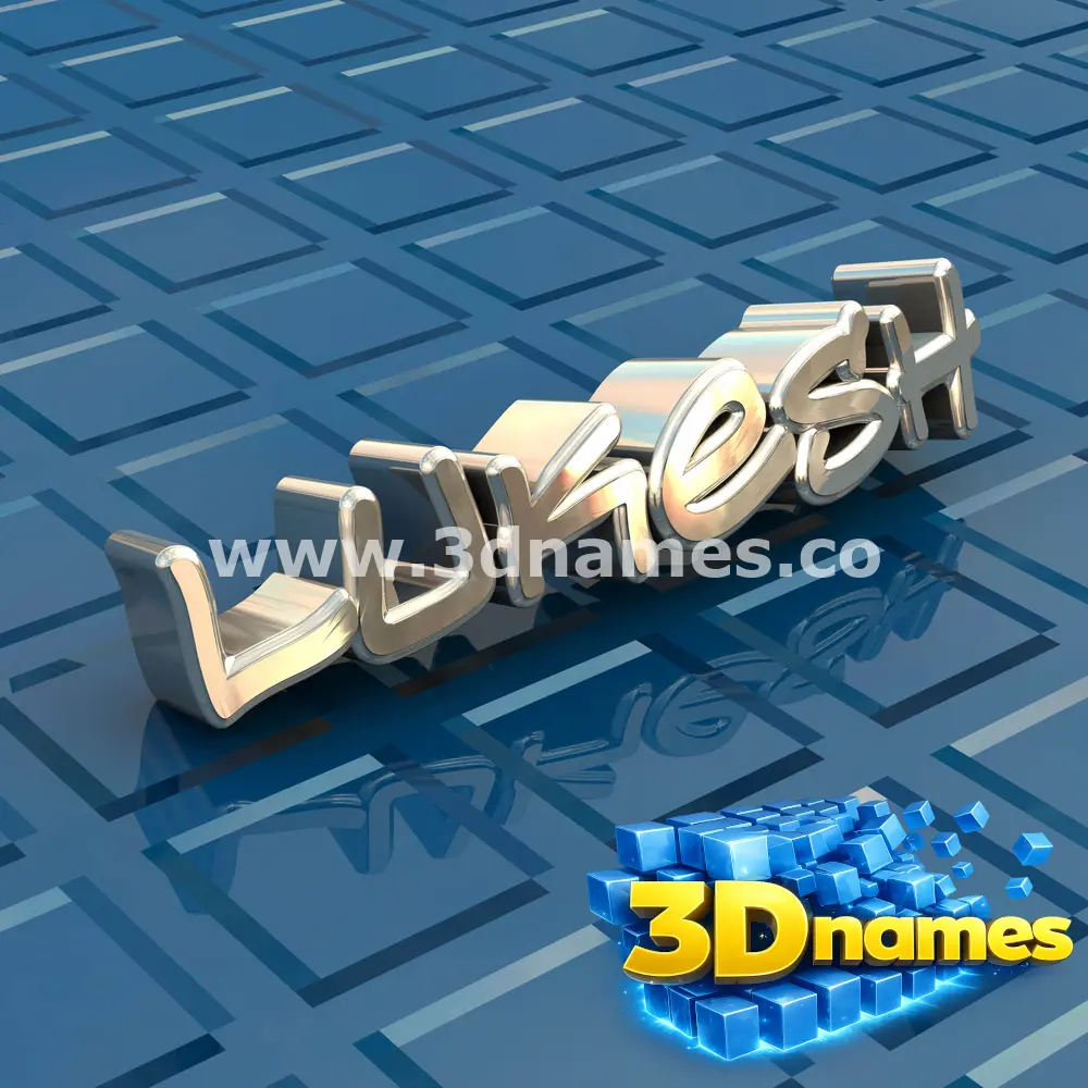 lukesh in Blue Bling style - 3D name wallpaper