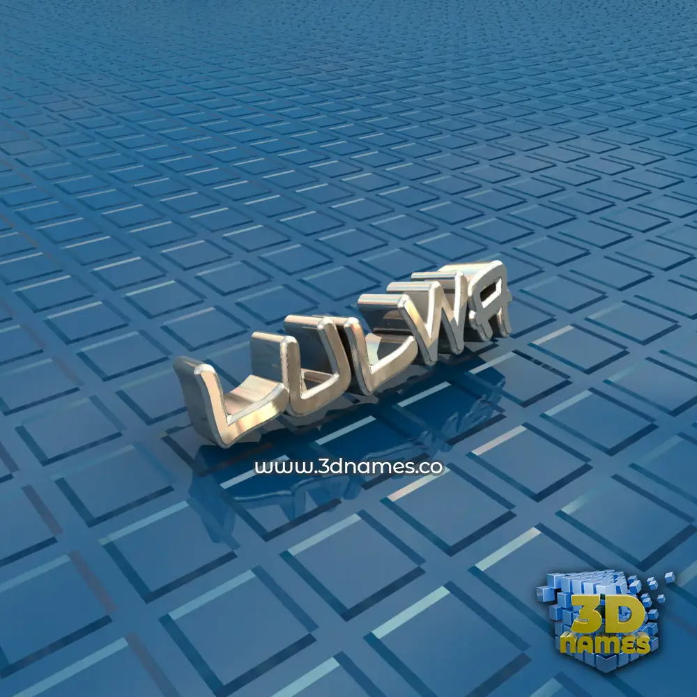lulwa in Blue Bling style - 3D name wallpaper