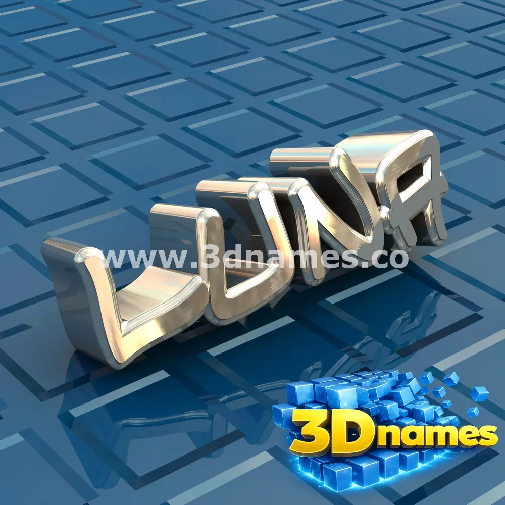 luna in Blue Bling style - 3D name wallpaper