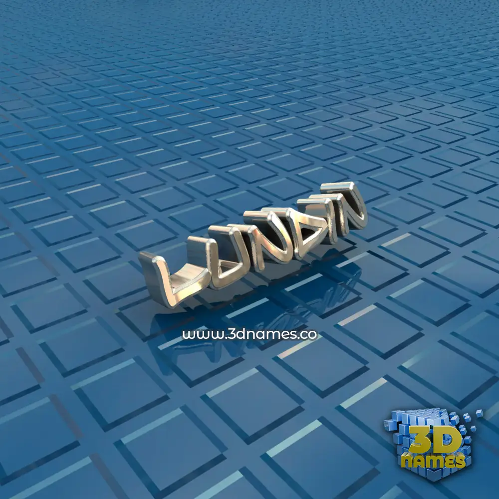 lundin in Blue Bling style - 3D name wallpaper