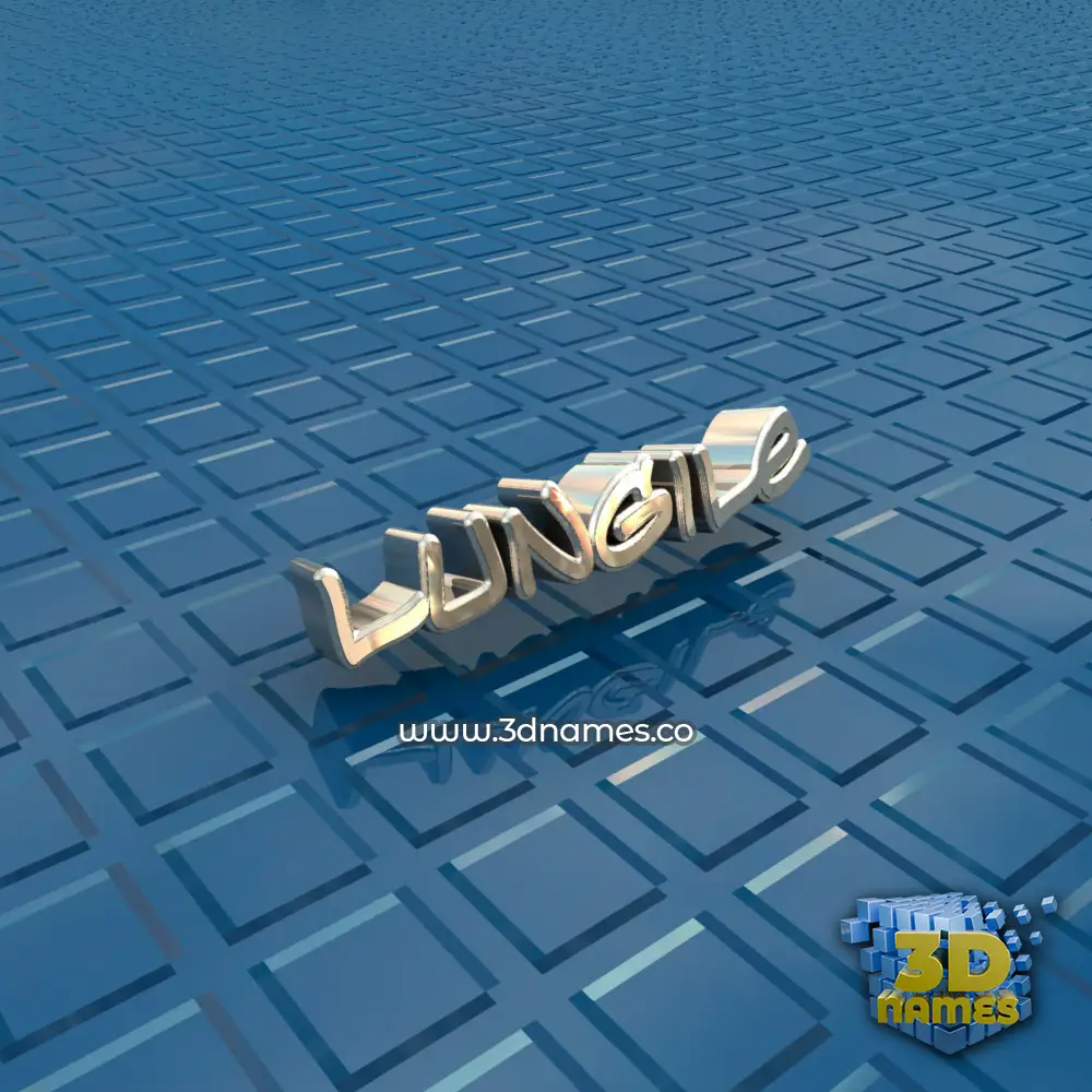 lungile in Blue Bling style - 3D name wallpaper