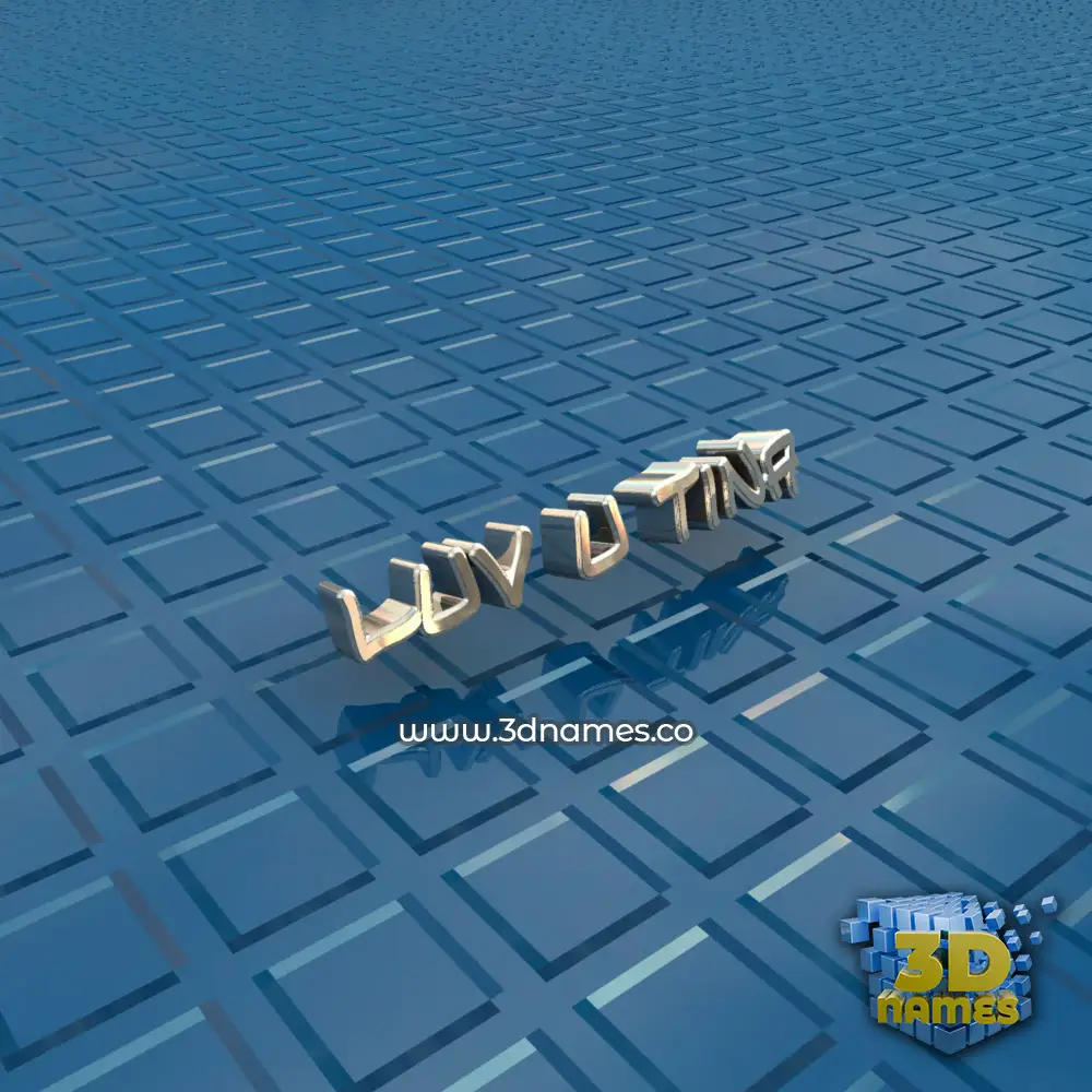 luv u tina in Blue Bling style - 3D name wallpaper