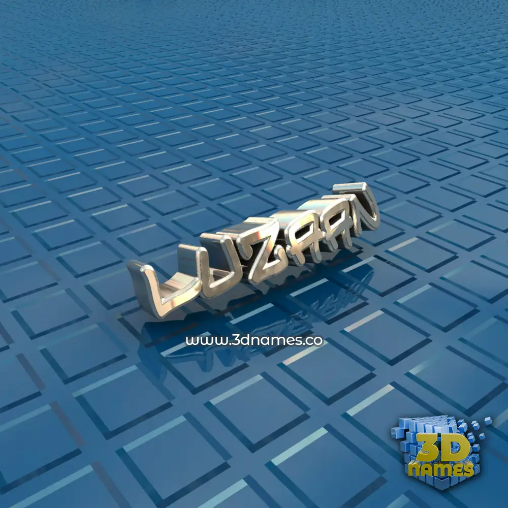 luzaan in Blue Bling style - 3D name wallpaper