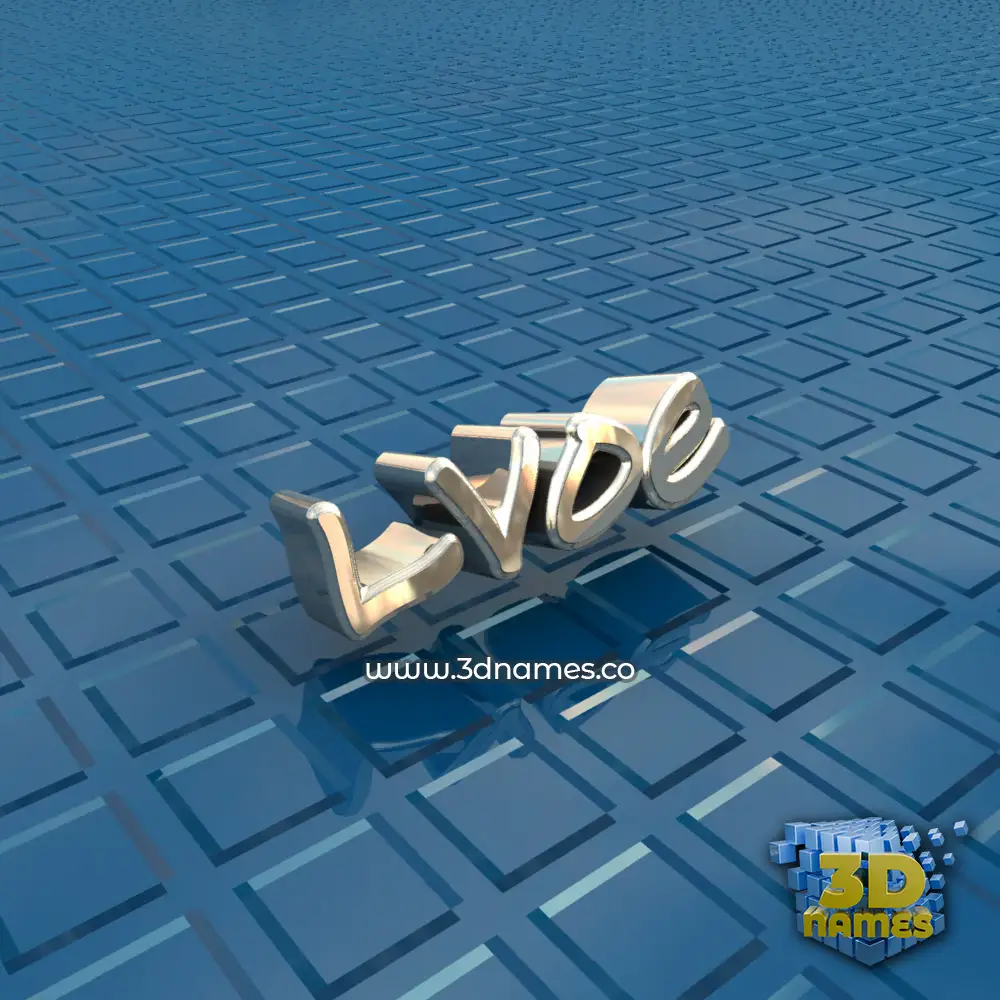 lvoe in Blue Bling style - 3D name wallpaper