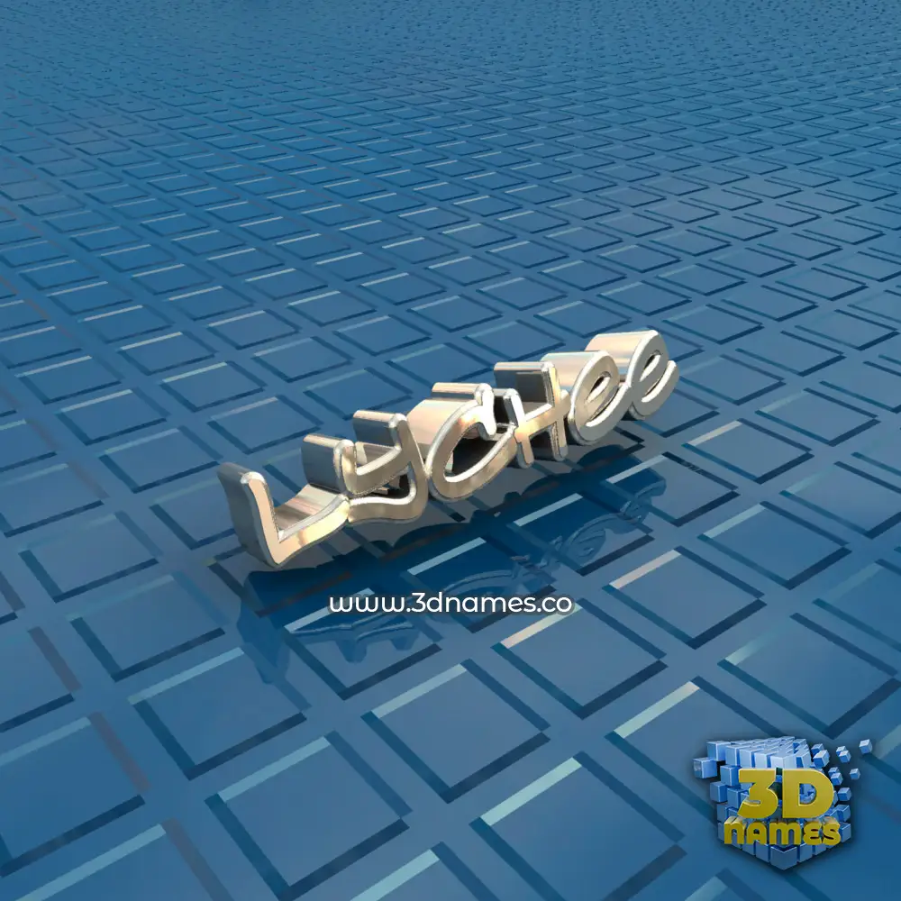 lychee in Blue Bling style - 3D name wallpaper