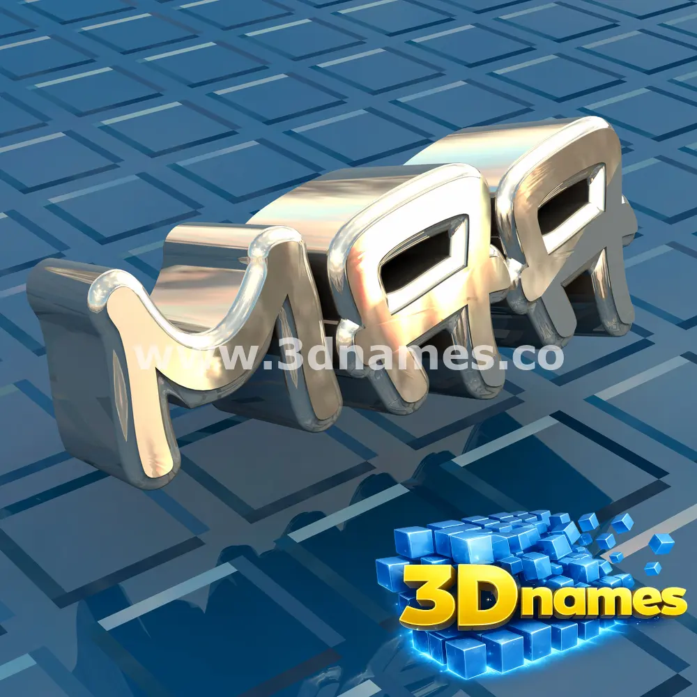 maa in Blue Bling style - 3D name wallpaper
