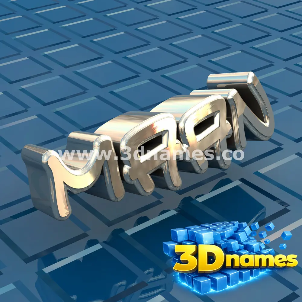 maan in Blue Bling style - 3D name wallpaper