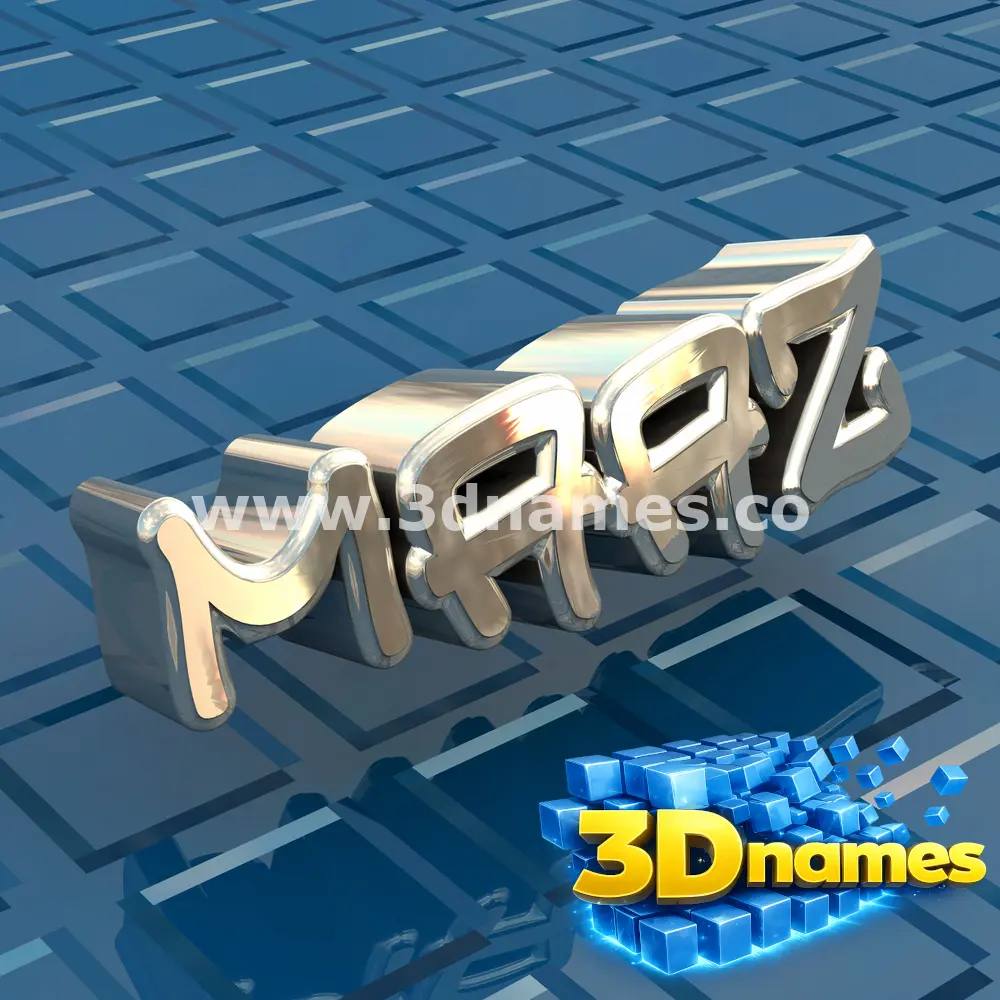maaz in Blue Bling style - 3D name wallpaper