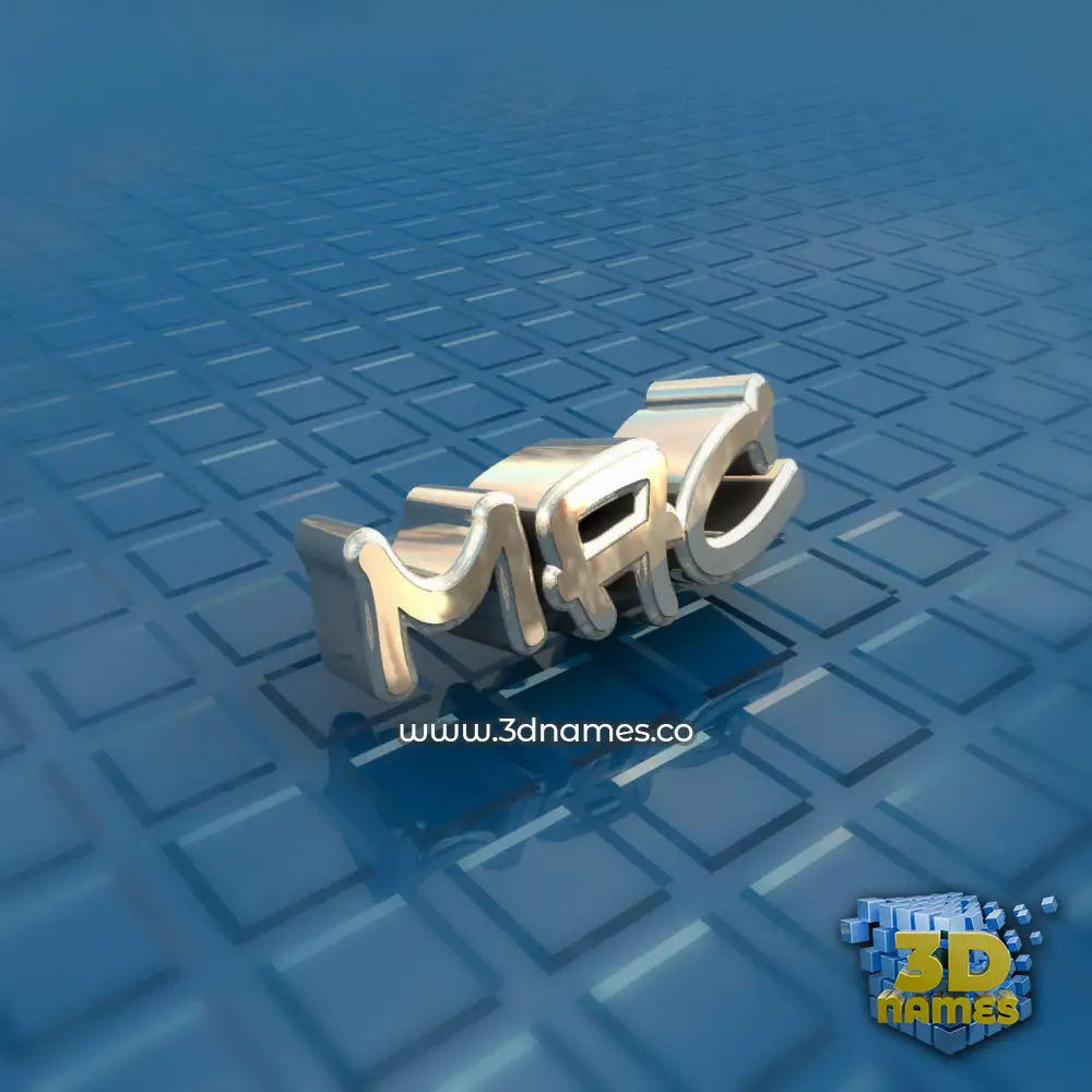 mac in Blue Bling style - 3D name wallpaper
