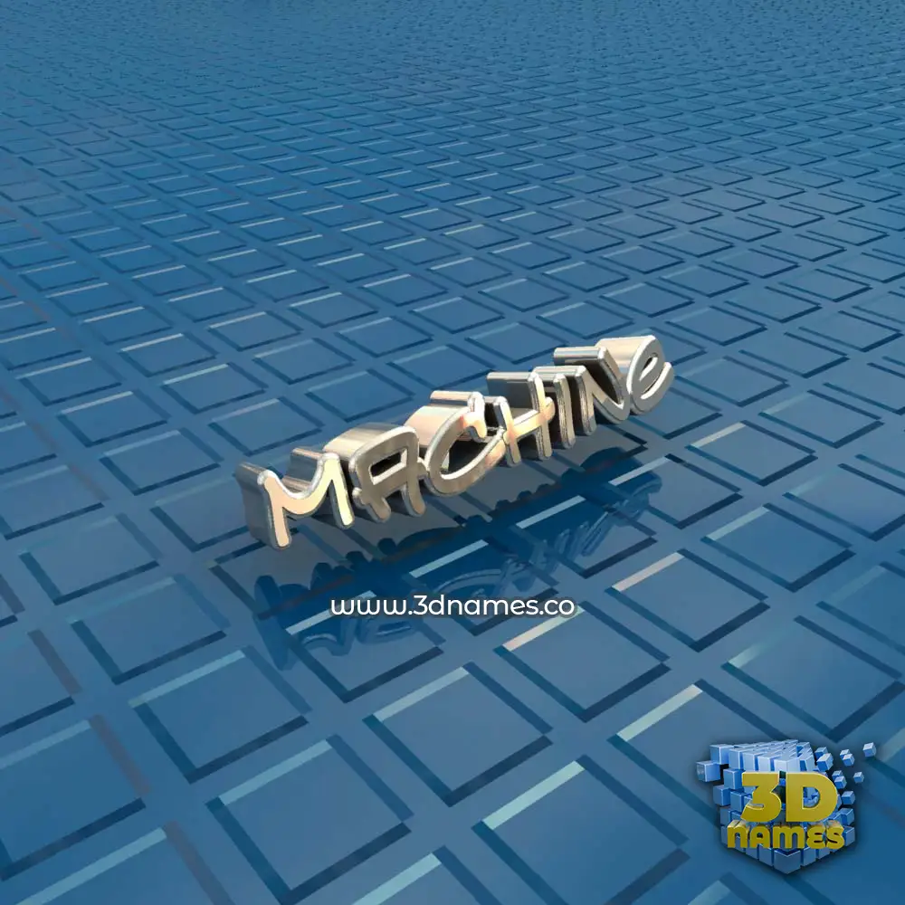 machine in Blue Bling style - 3D name wallpaper