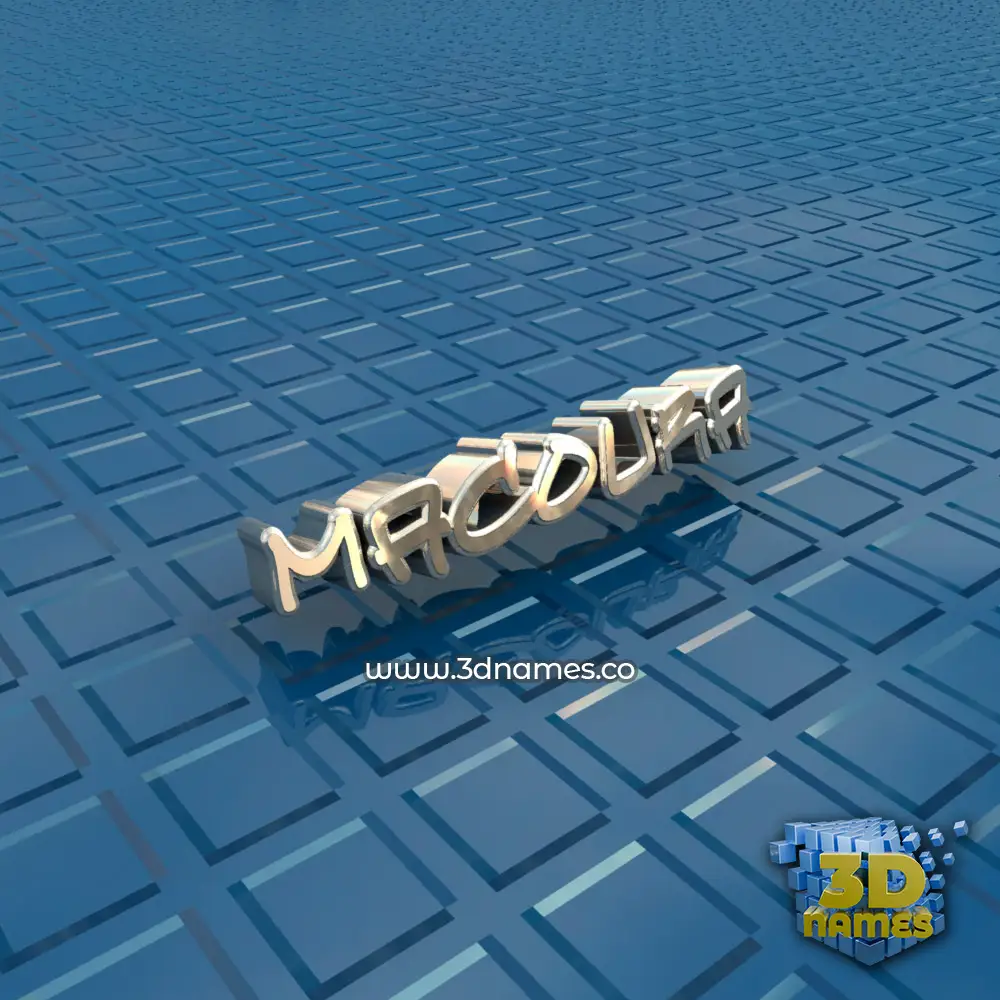 macoura in Blue Bling style - 3D name wallpaper