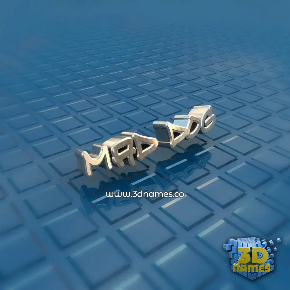 mad dog in Blue Bling style - 3D name wallpaper
