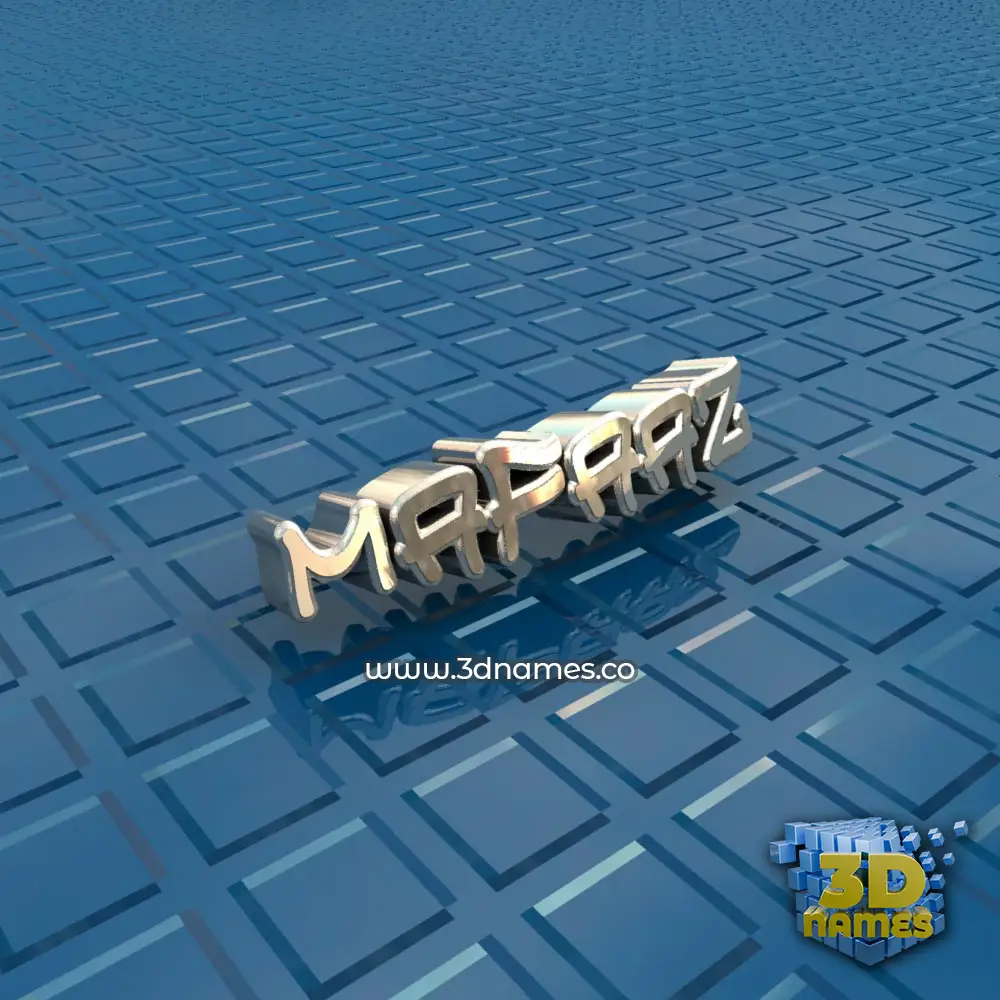 mafaaz in Blue Bling style - 3D name wallpaper