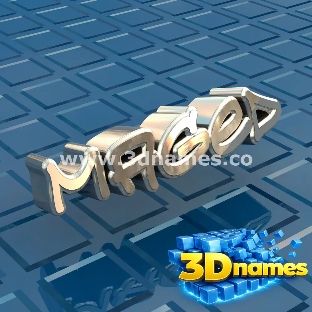 maged in Blue Bling style - 3D name wallpaper