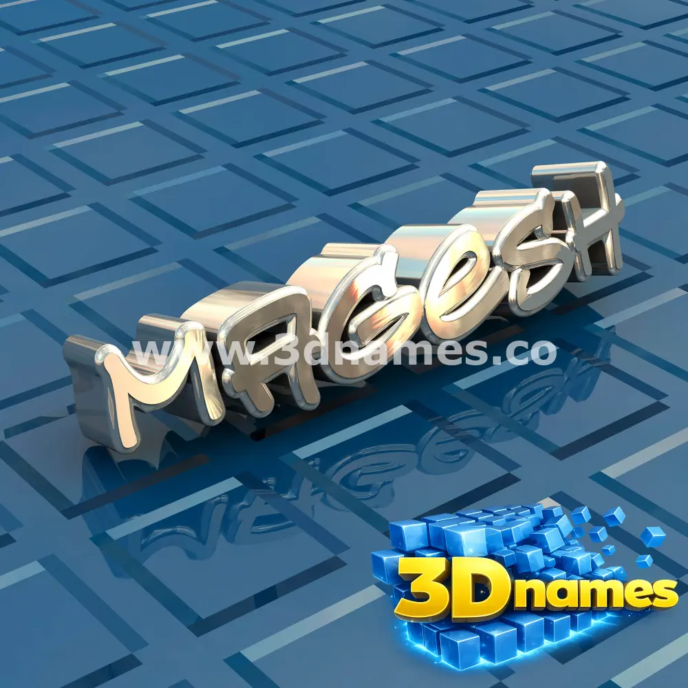 magesh in Blue Bling style - 3D name wallpaper