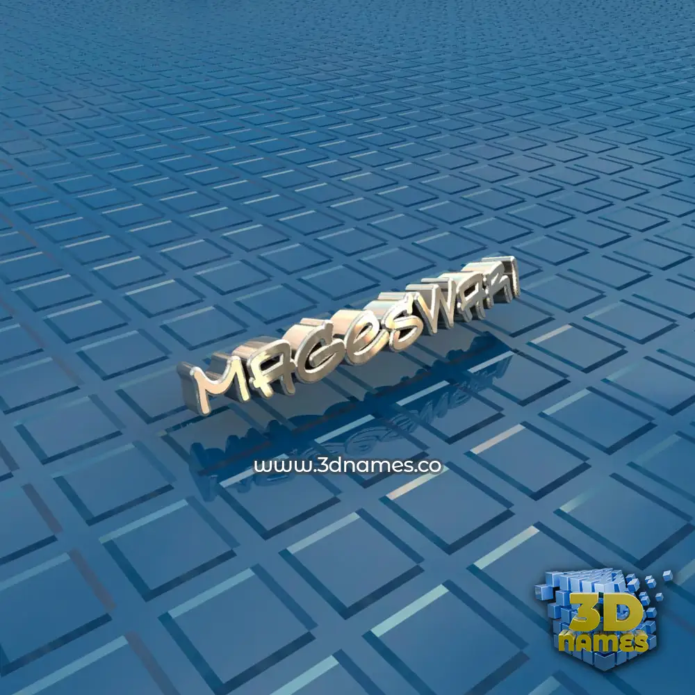 mageswari in Blue Bling style - 3D name wallpaper