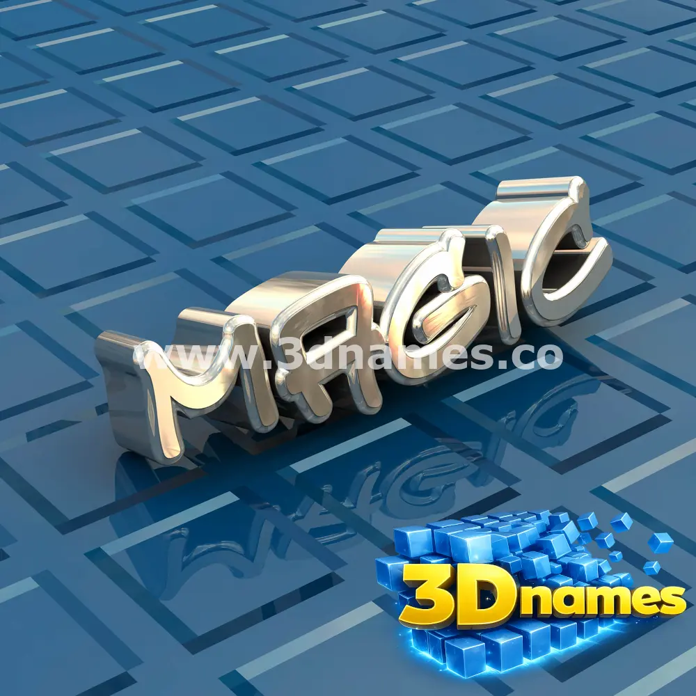 magic in Blue Bling style - 3D name wallpaper