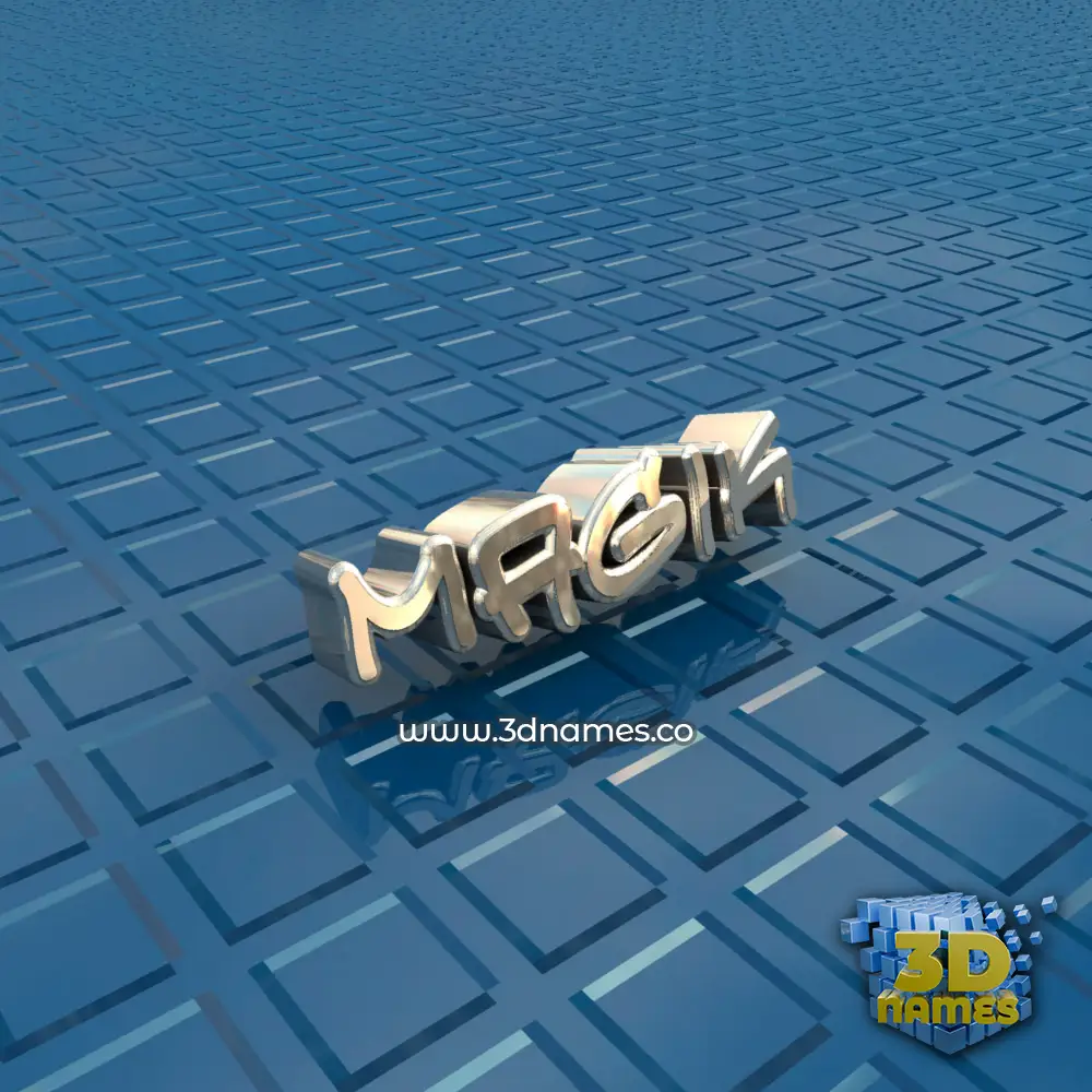 magik in Blue Bling style - 3D name wallpaper