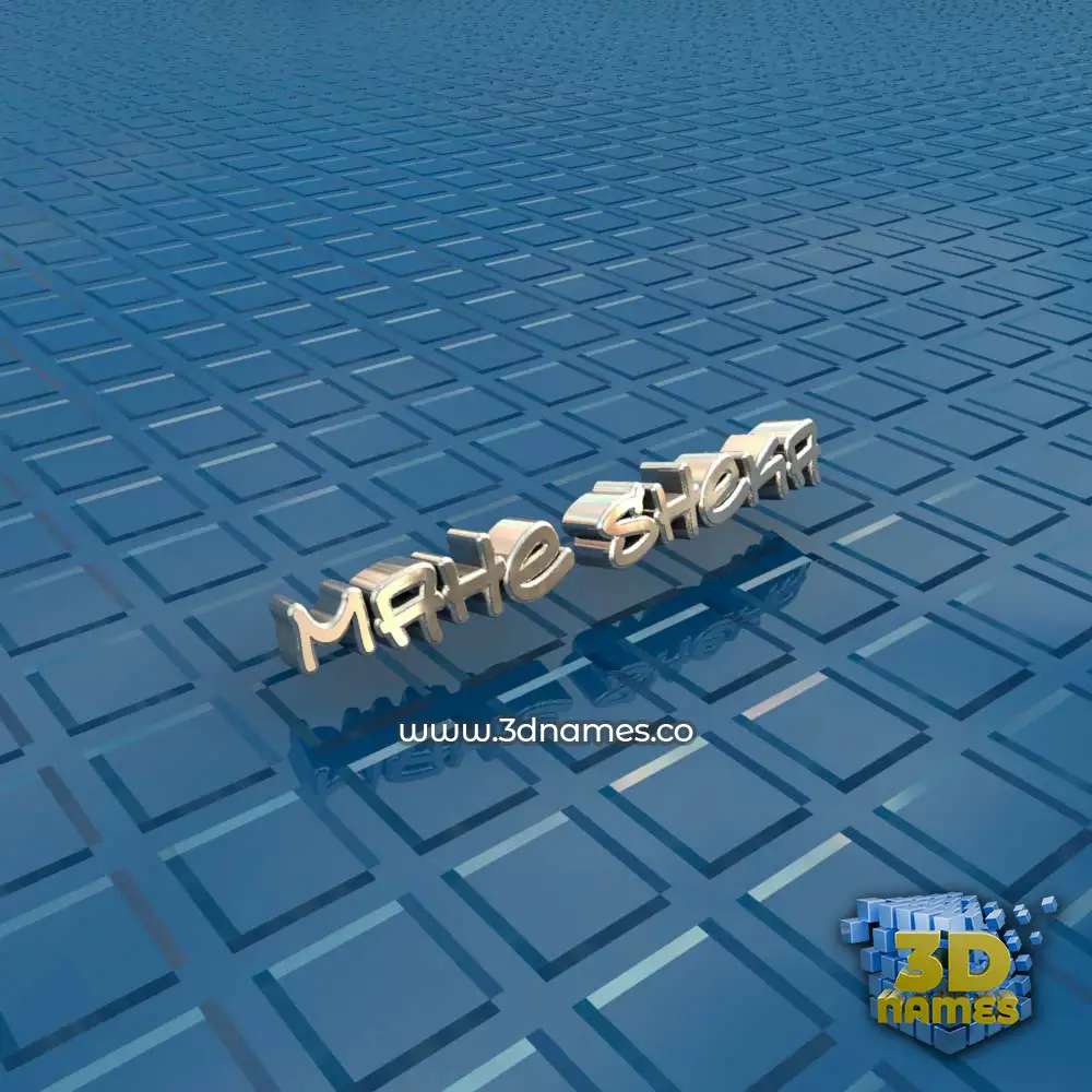 mahe sheka in Blue Bling style - 3D name wallpaper