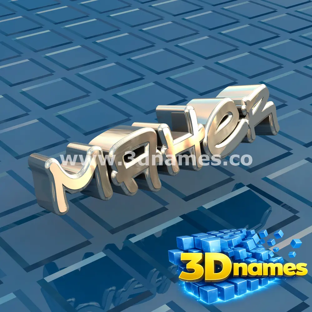 maher in Blue Bling style - 3D name wallpaper