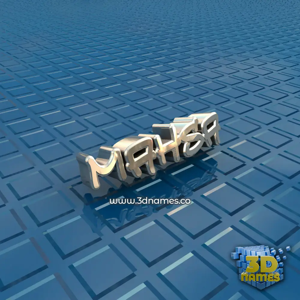 mahsa in Blue Bling style - 3D name wallpaper